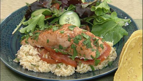 Baked Chile Rubbed Salmon