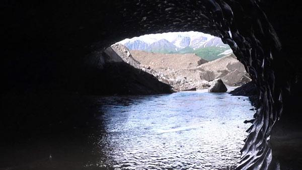 Heading into a Glacial Cave