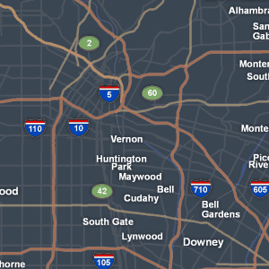 los angeles freeway traffic map